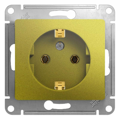 Механизм розетки 1-м Glossa 16А 250В с заземл. фисташк. SchE GSL001043