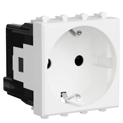 Розетка 2мод. 2P+E Avanti "Белое облако" защ. шторки DKC 4400002