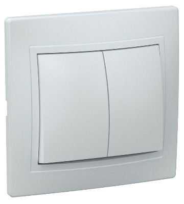 Выключатель 2-кл. СП КВАРТА 10А IP20 ВС10-2-0-КБ бел. ИЭК EVK20-K01-10-DM
