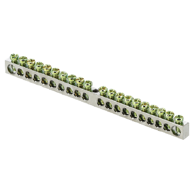 Шина PEN "ноль-земля" 6х9 20 отв. никель крепеж по центру PROxima EKF sn1-63-20