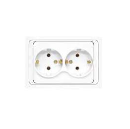 Розетка 2-м СП Валери 16А с заземл. бел. UNIVersal В0128