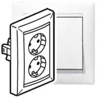 Розетка 2-м СП Valena в сборе с заземл. бел. Leg 774400