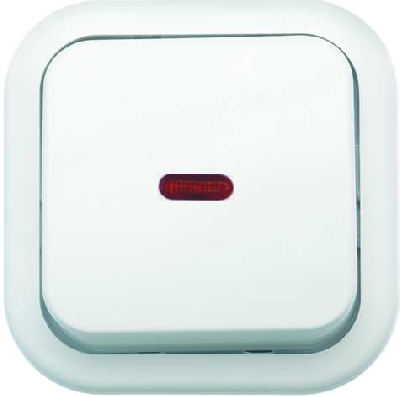 Выключатель 1-кл. ОП Валентина  10А IP20 А16-054 с индик. бел. Кунцево 7632