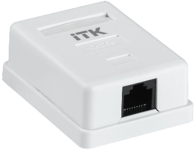 Розетка информационная RJ45 кат.5е UTP 1-порт настенная бел. ITK CS2-1C5EU-12