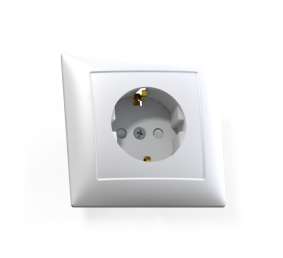 Розетка 1-м СП Селена РС16-400 защ. шторки с заземл. бел. Кунцево 8121