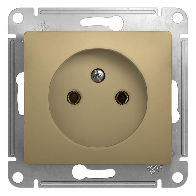Механизм розетки 1-м СП Glossa 16А IP20 без заземл. титан SchE GSL000441