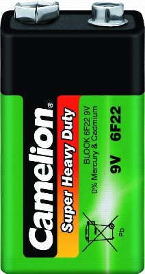 Элемент питания солевой "крона" R 6F22 (шринка 1шт) Camelion 1663