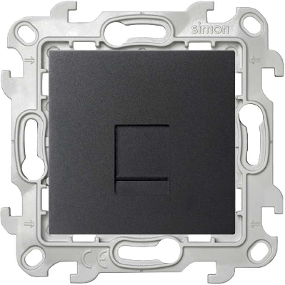 Механизм розетки телефонной RJ11 Simon24 графит 2410480-038