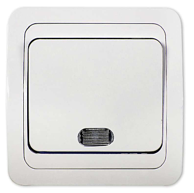 Выключатель 1-кл. CLASSICO с подсвет. 2121 бел. ASD / IN HOME 4680005959853