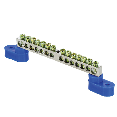 Шина нулевая N 6х9 14 отвер. никель 2 син. угловых изолятора PROxima EKF sn1-63-14-2