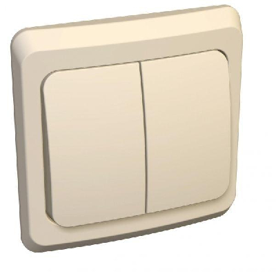 Выключатель 2-кл. СП Этюд 10А IP20 крем. SchE BC10-002K