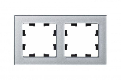 Рамка 2-м ATLASDESIGN NATURE стекло алюм. SchE ATN320302