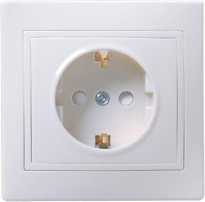 Розетка 1-м СП Кварта 16А РСш10-3-КБ защ. шторки с заземл. IP20 бел. ИЭК ERK11-K01-16-DM