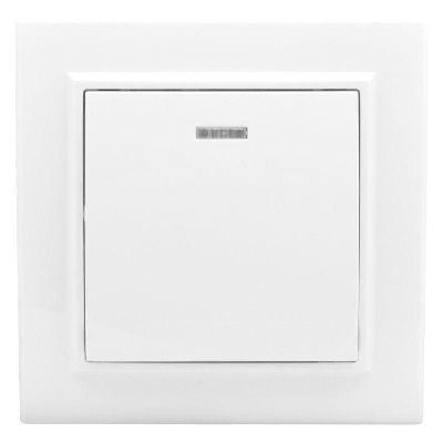 Выключатель 1-кл. СП Минск 10А с индикатором бел. Basic EKF ERV10-121-10