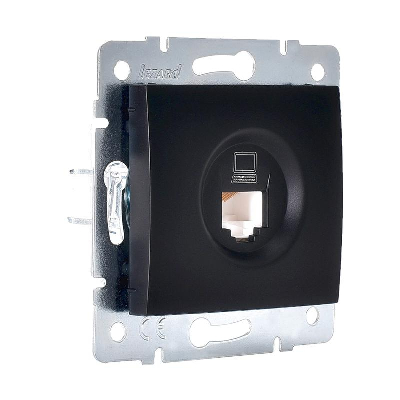 Механизм розетки компьютерн. 1-м СП KARINA RJ45 черн. бархат LEZARD 707-4288-139