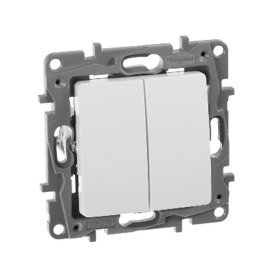 Механизм выключателя 2-кл. СП Etika 10АX безвинт. зажимы бел. Leg 672202