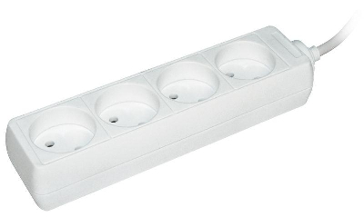 Удлинитель 4х5м без заземл. 10А IP20 У4 ПВС 2х0.75 ИЭК WYP10-06-04-05-N