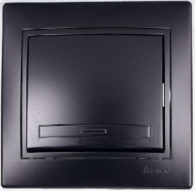 Выключатель 1-кл. СП Мира 10А IP20 черн. бархат LEZARD 701-4242-100