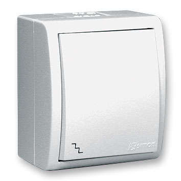 Выключатель проходной 1-кл. ОП Simon15 10А IP54 бел. Simon 1594201-030