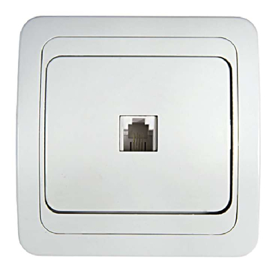 Розетка телефонная CLASSICO 2034 бел. ASD / IN HOME 4690612000404