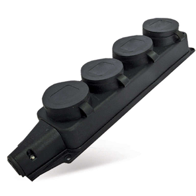 Колодка 4-м однофазная с заглушками (каучук) UNIVersal 1029