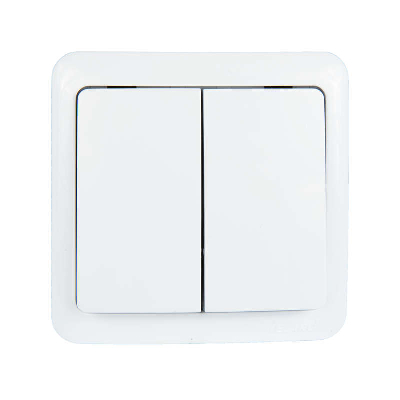 Выключатель 2-кл. ОП VIOLA 10А IP20 бел. LEZARD 751-0200-101