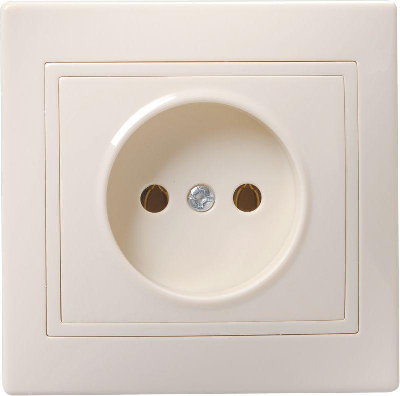 Розетка 1-м СП Кварта 10А IP20 без заземл. крем. ИЭК ERK13-K33-10-DM