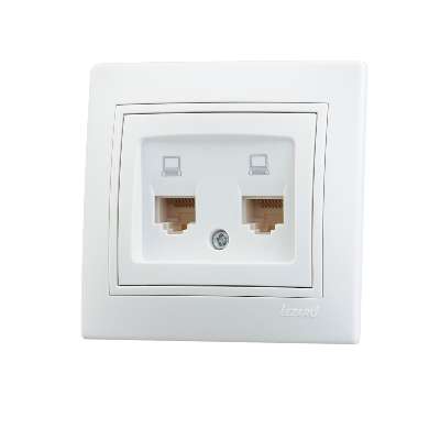 Розетка компьютерная 2-м СП Мира RJ45 бел./бел. Lezard 701-0202-141