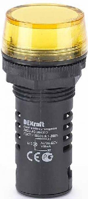 Лампа коммутац. ADDS 22мм LED 220В AC/DC ЛK-22 жел. SchE 25120DEK