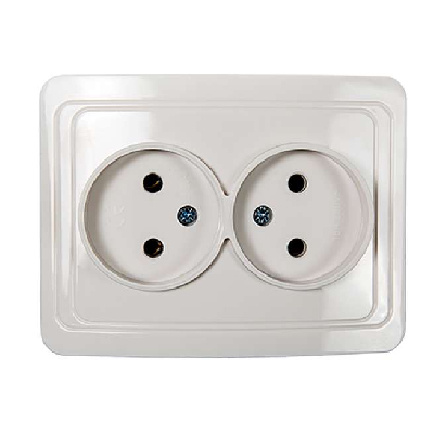 Розетка 2-м CLASSICO 2102 бел. ASD / IN HOME 4680005959914