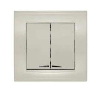 Выключатель 2-кл. СП Бриллиант 10А IP20 с подсветкой сл. кость Universal 7948639