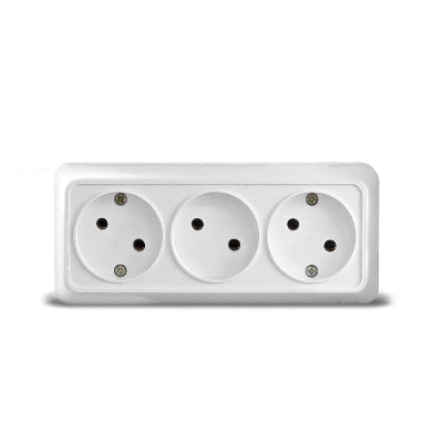 Розетка 3-м ОП Олимп без заземл. бел. UNIVersal 1160
