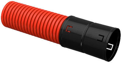 Труба гофрированная двустенная ПНД d90 с муфтой красн. (уп.50м) ИЭК CTG12-090-K04-050-R