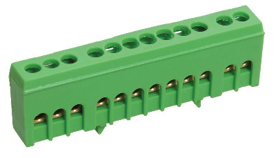 Шина PE "земля" в корп. изол. на DIN-рейку ШНИ-6х9-12-К-З ИЭК YNN10-69-12KD-K06