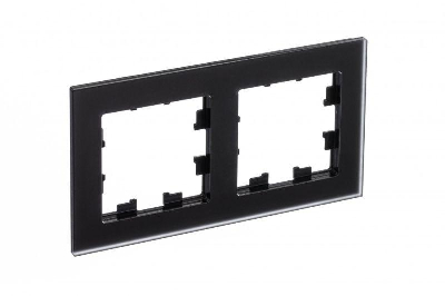 Рамка 2-м ATLASDESIGN NATURE мат. стекло черн. SchE ATN331002