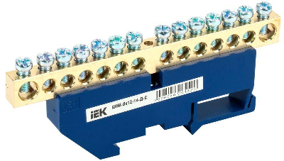 Шина нулевая на DIN-изол. ШНИ-8х12-14-Д-С ИЭК YNN10-812-14D-K07