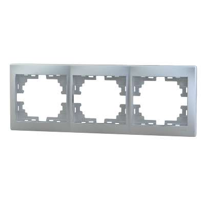 Рамка 3-м Мира горизонт. метал. сер. Lezard 701-1000-148