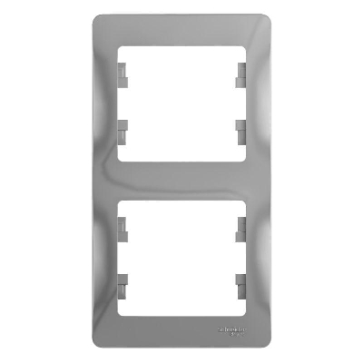 Рамка 2-м Glossa верт. алюм. SchE GSL000306