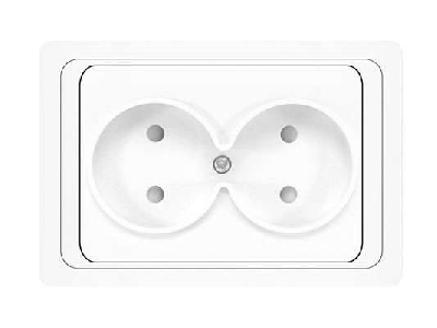 Розетка 2-м СП Валери 16А IP20 защ. шторки бел. Universal В0102x