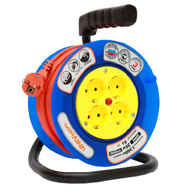 Удлинитель на катушке 4х20м без заземл. 6А IP20 У6-014 термо ПВС 2х0.75 (190мм) UNIVersal 9632057