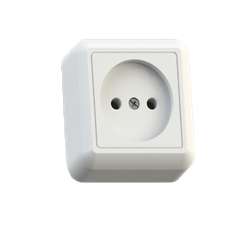 Розетка 1-м ОП Оптима 10А IP20 РА10-375 (в компл. с монтажной пластиной) без заземл. бел. Кунцево 8006