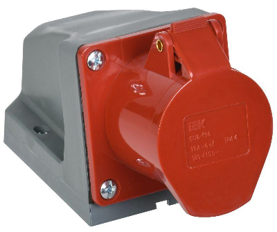 Розетка ОП 16А 380В 3P+PЕ ССИ-114 IP44 ИЭК PSR12-016-4