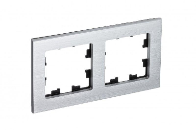 Рамка 2-м ATLASDESIGN NATURE металл серебр. SchE ATN312102