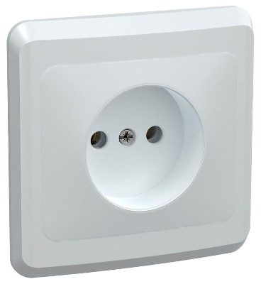 Розетка 1-м СП Вега РС10-2-ВБ без заземл. контакта и защ. штор 10А бел. ИЭК ERV10-K01-10-DM