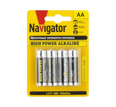 Элемент питания алкалиновый 94 753 NBT-NE-LR6-BP4 (блист.4шт) Navigator 94753