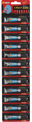 Супер-клей ГЕЛЬ 3г лента BL-12 SSGBL12-3 (блист.12шт) СИЛА C0042300