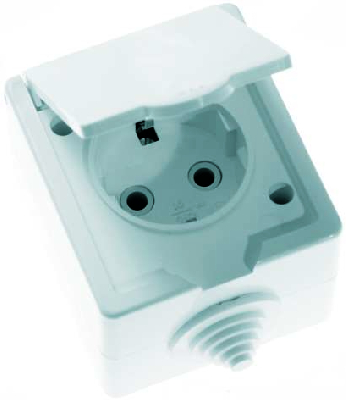 Розетка 1-м ОП РА16-660 с заземл. IP44 Кунцево 5906
