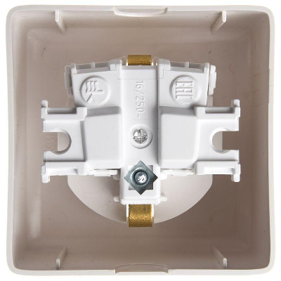 Розетка 1-м ОП Хит 16А 250В защ. шторки с заземл. бел. SchE RA16-138-B