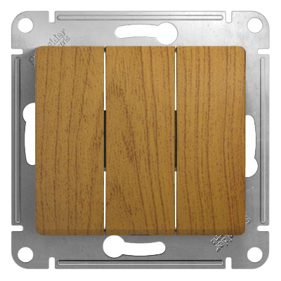 Механизм выключателя 3-кл. СП GLOSSA 10А IP20 10AX дер. дуб SchE GSL000531