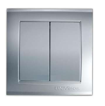 Выключатель 2-кл. СП Бриллиант 10А IP20 серебр. Universal 7949650